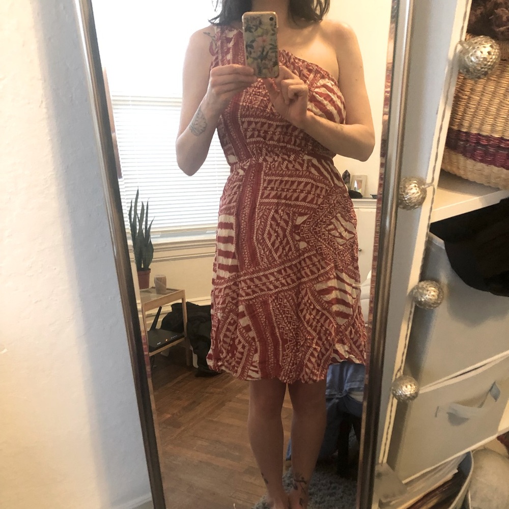 Off the shoulder asymmetrical dress